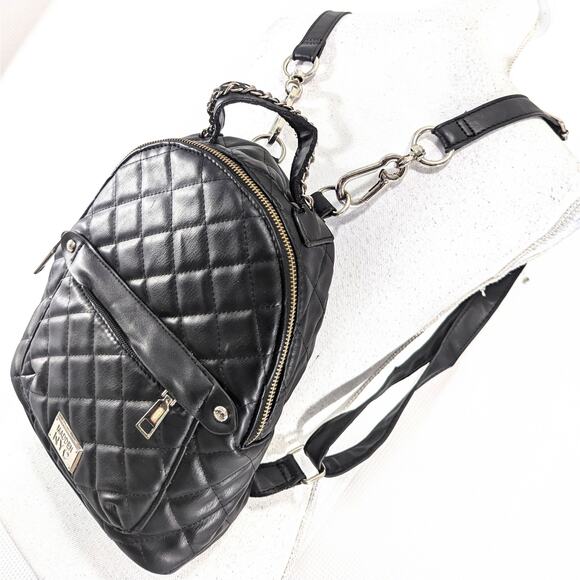 Steve Madden Handbags - STEVE MADDEN! MADDEN NYC BLACK QUILTED VEGAN LEATHER MINI BACKPACK, PURSE, BAG!